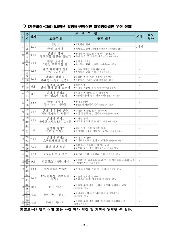 2021. 각리발명교육센터 기본교육과정 운영계획서_9