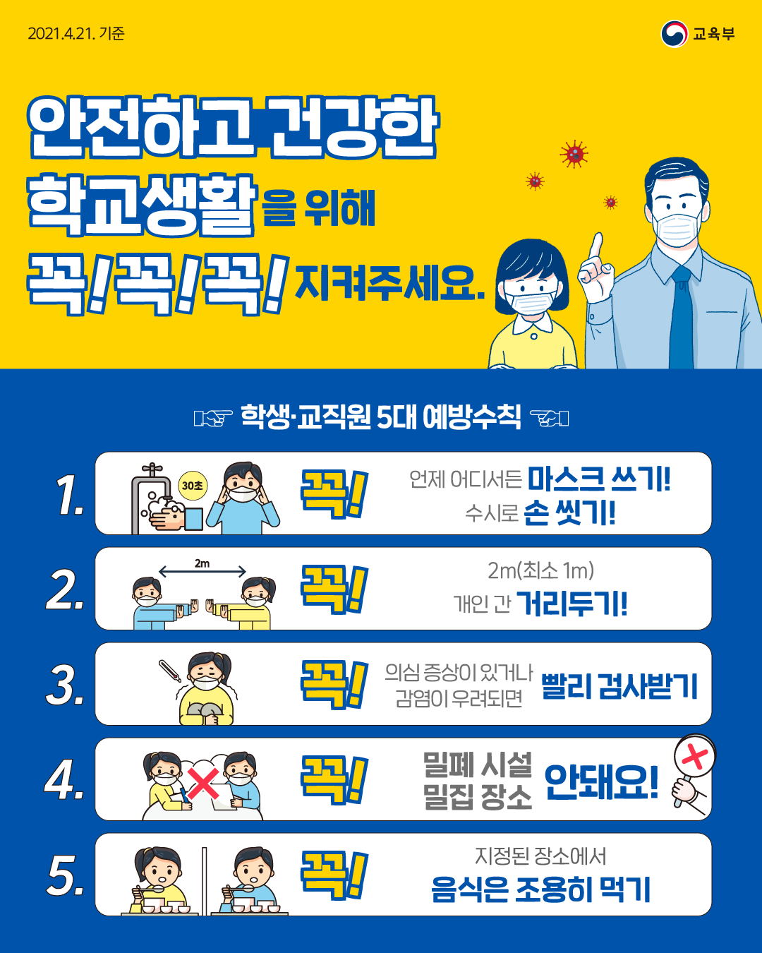 4.23. 안전하고 건강한 학교생활을 위해 꼭꼭꼭 지켜주세요