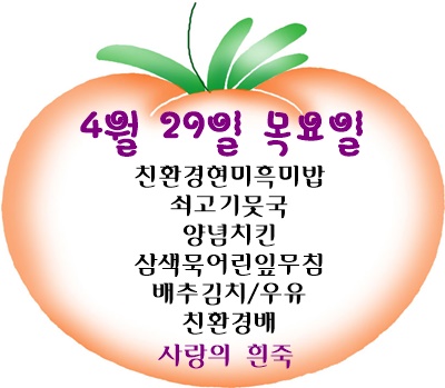 4월 29일 메뉴