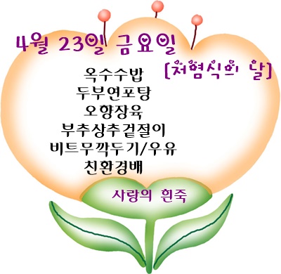 4월 23일 메뉴