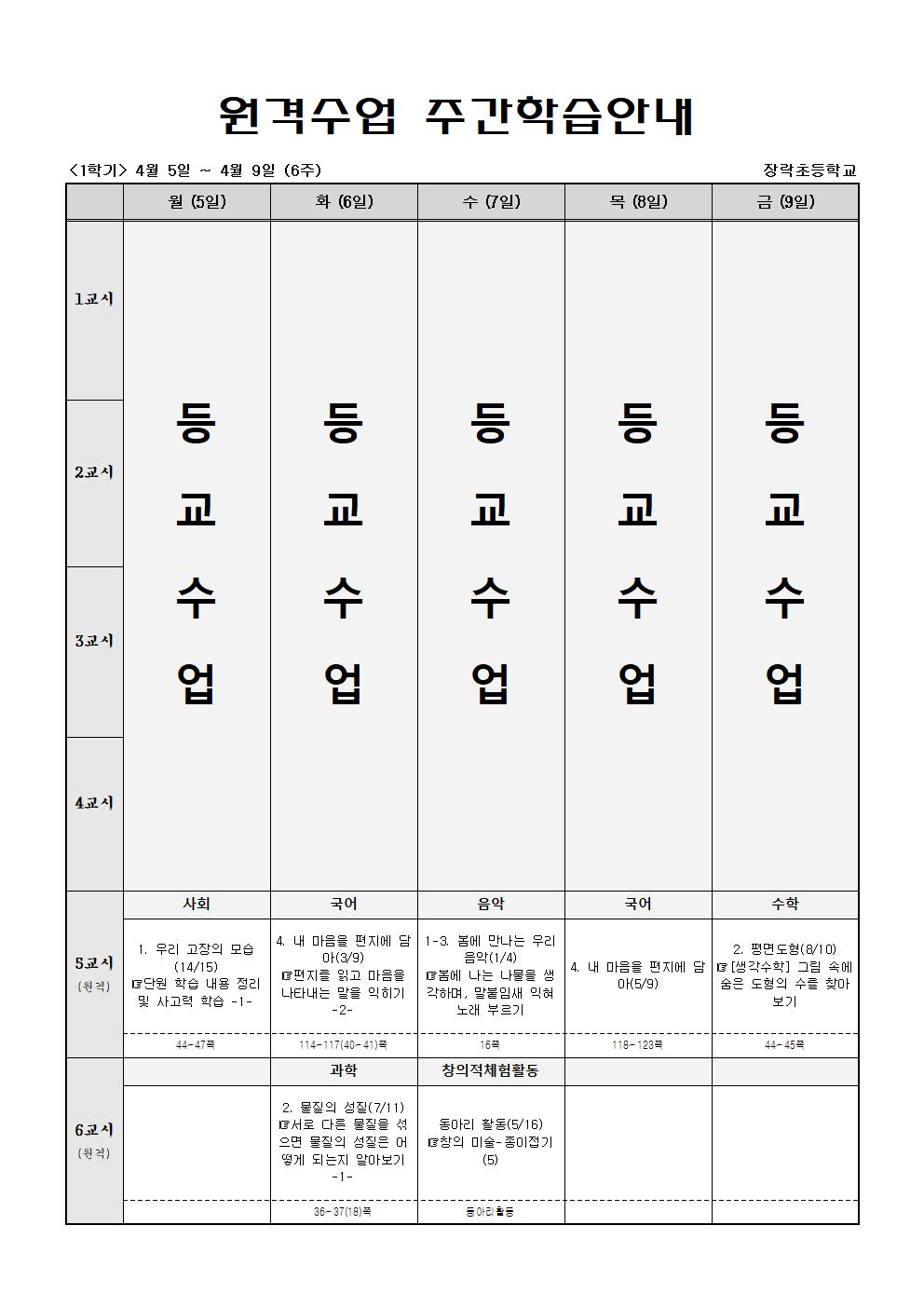 주간학습안내(4.05-4.09.)001