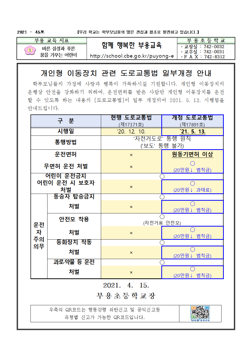 개인형 이동장치 이용 안내-45호