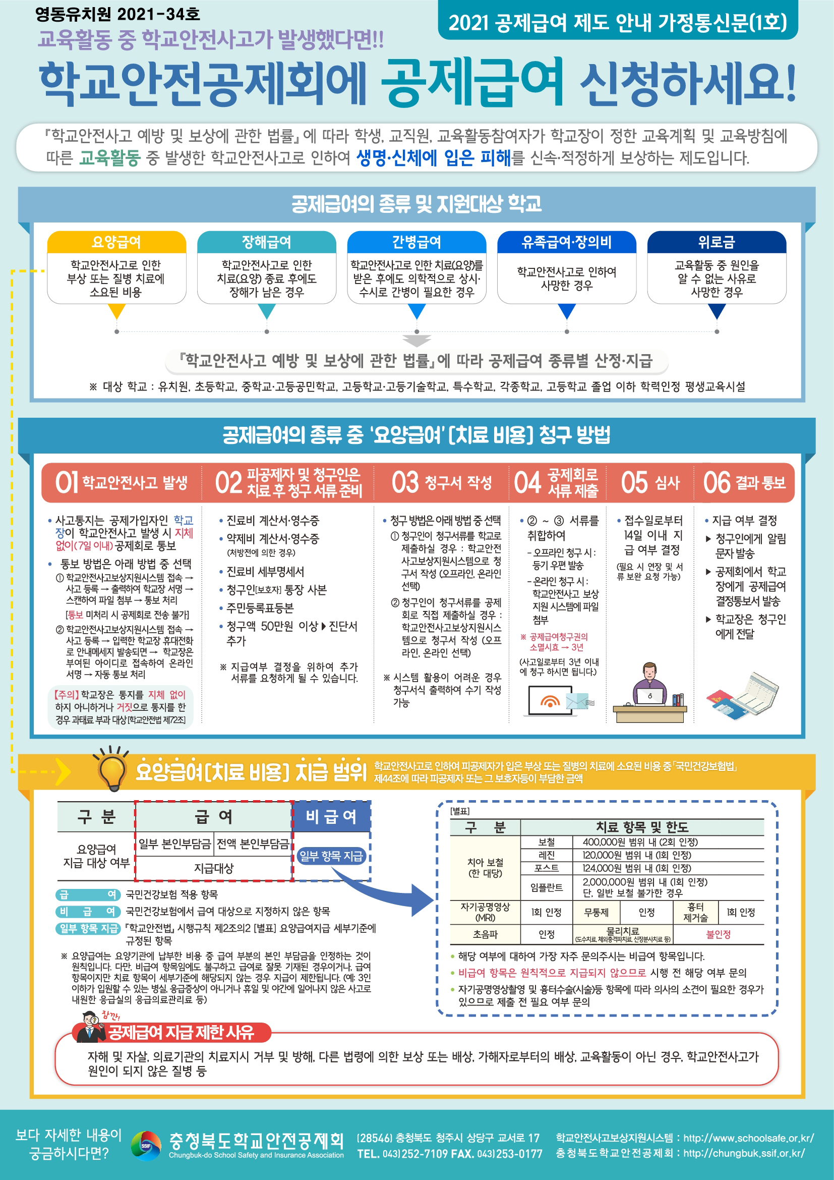 학교안전공제회 공제급여제도안내 가정통신문