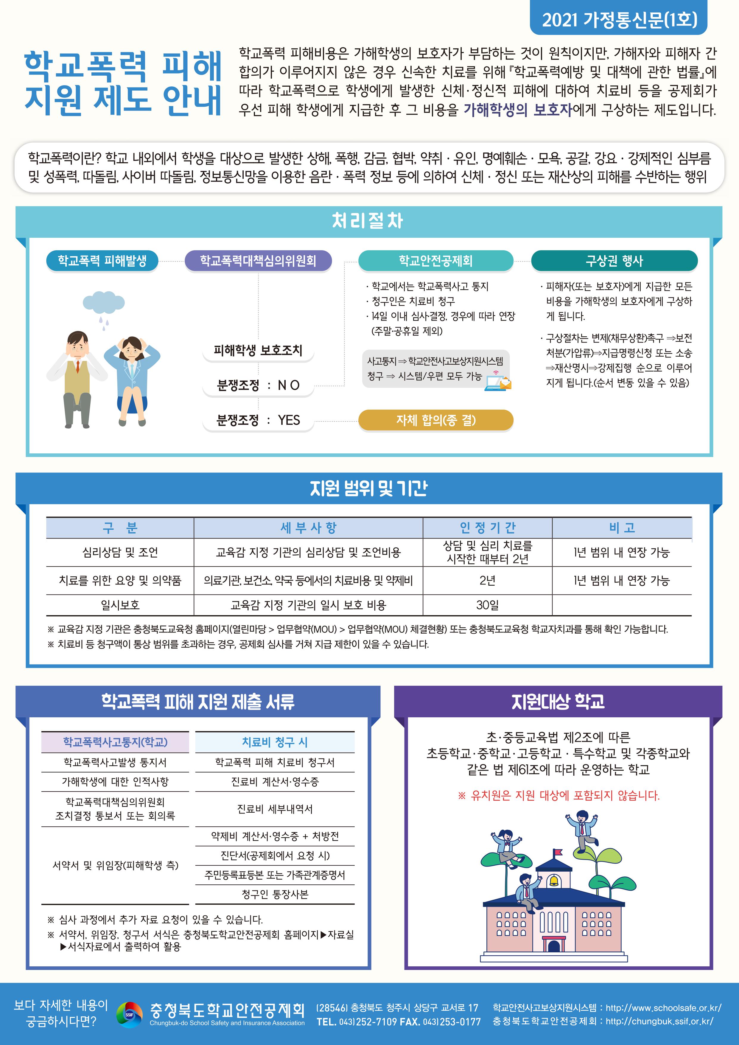 학교폭력피해지원제도안내 가정통신문