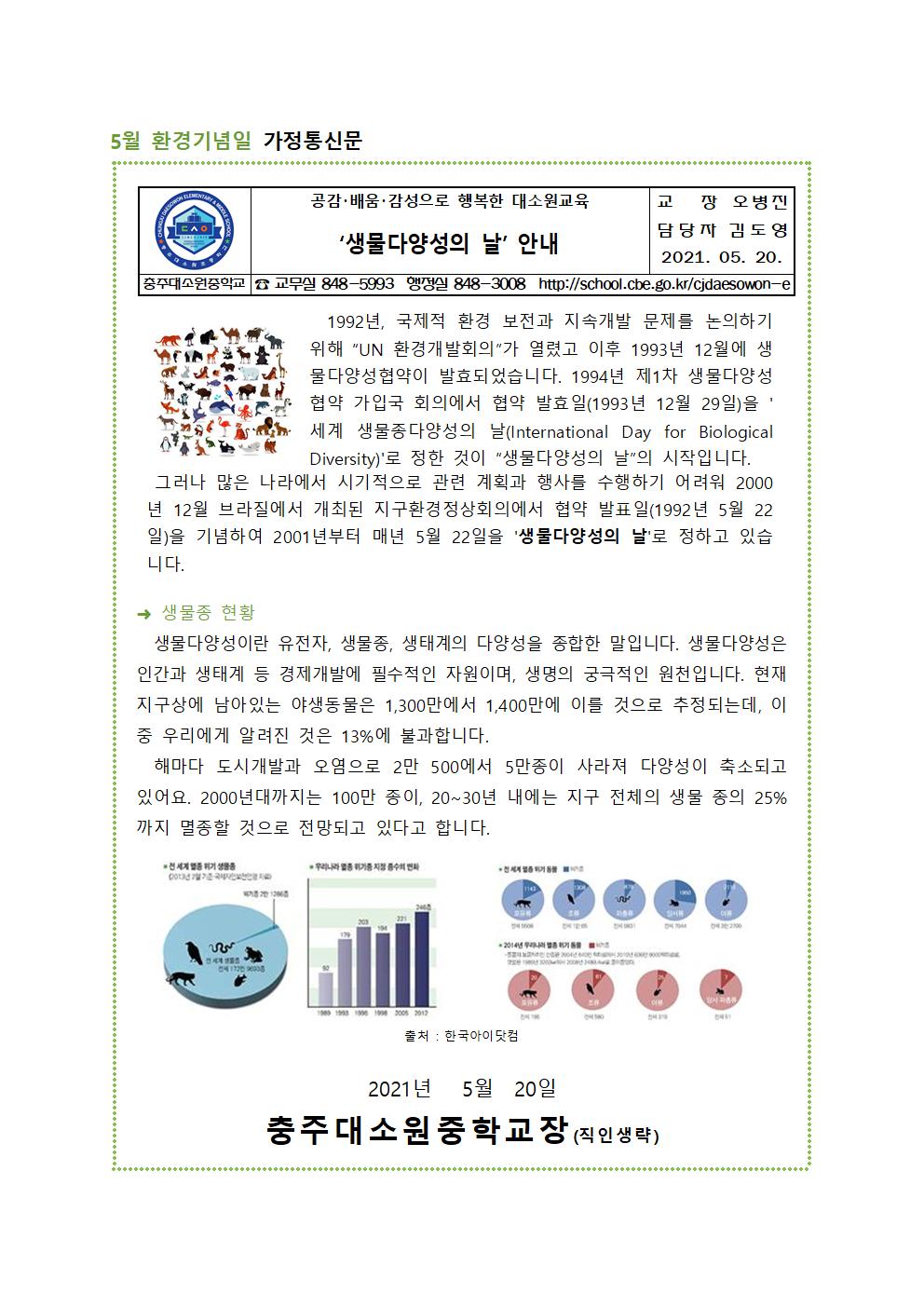 5월 환경기념일 가정통신문001