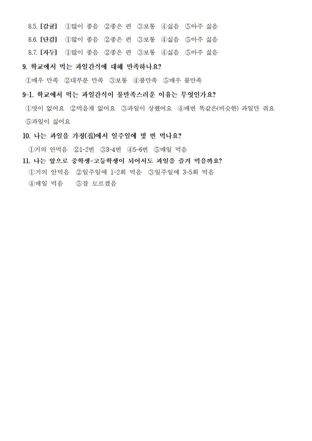 2021. 초등돌봄교실 과일간식 프로그램 설문조사002