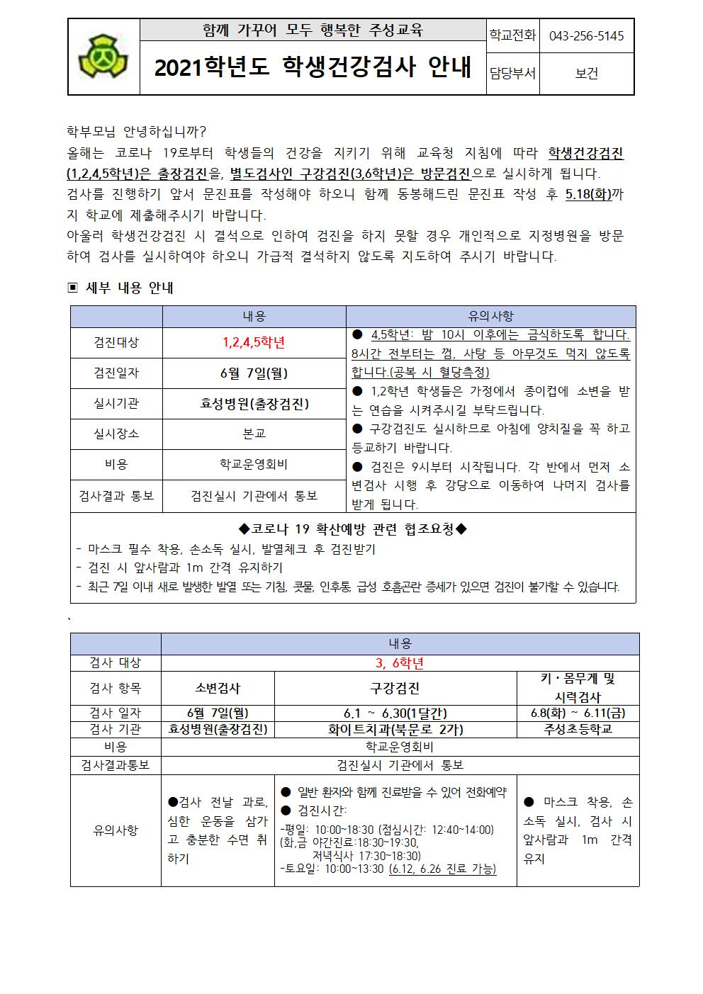 (붙임 2) 2021. 학생건강검사 안내문001