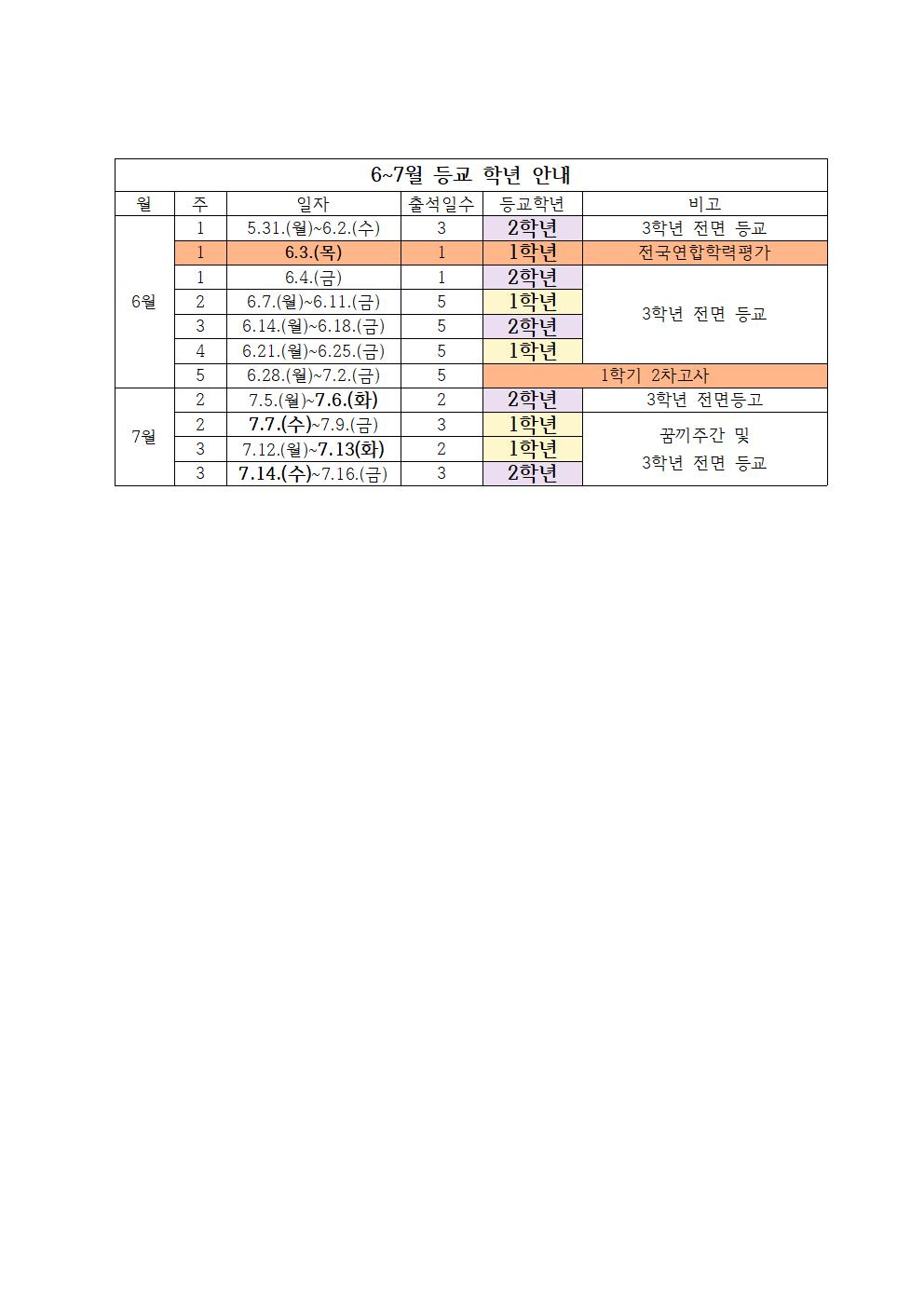 6~7월 등교안내001