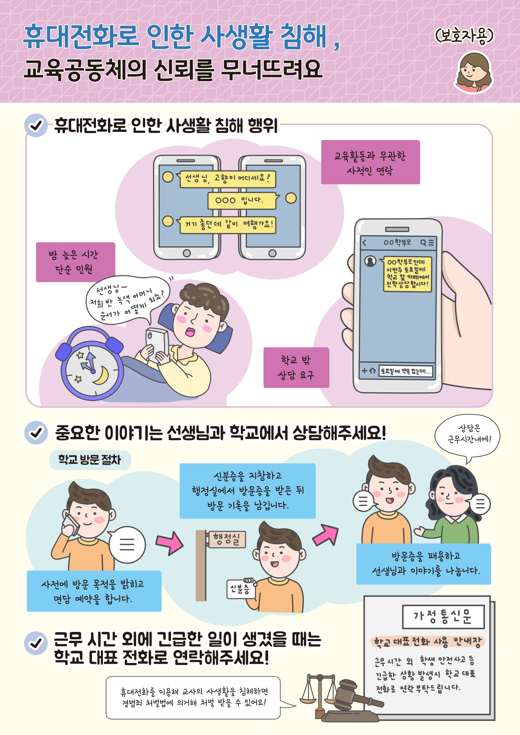 휴대폰에 의한 사생활침해 대응 교육자료(보호자용)