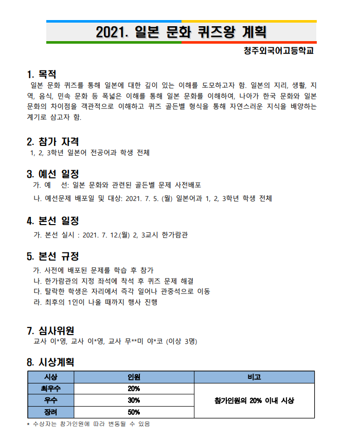 2021. 일본 문화 퀴즈왕 추진 계획_게시용