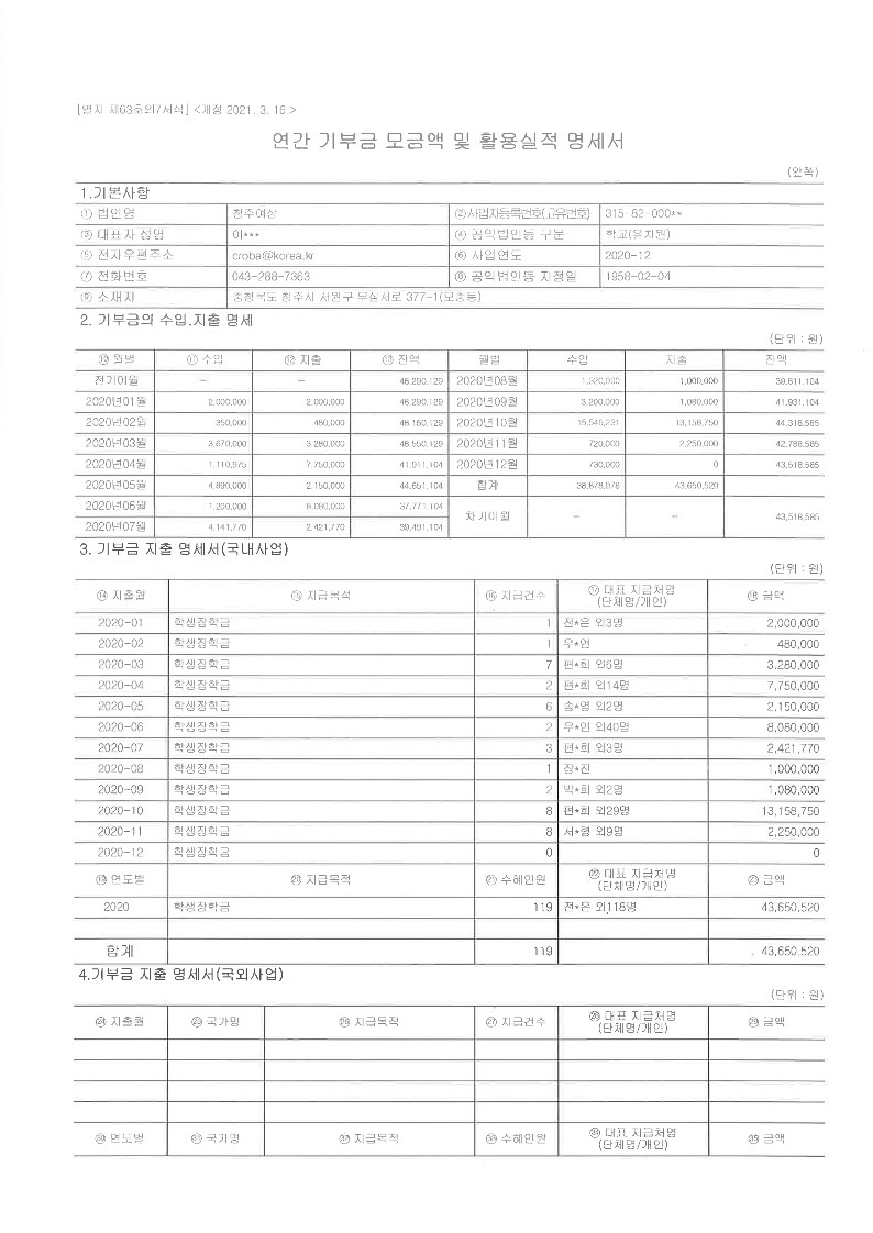 2020. 연간 기부금 모금액 및 활용실적 명세서_1