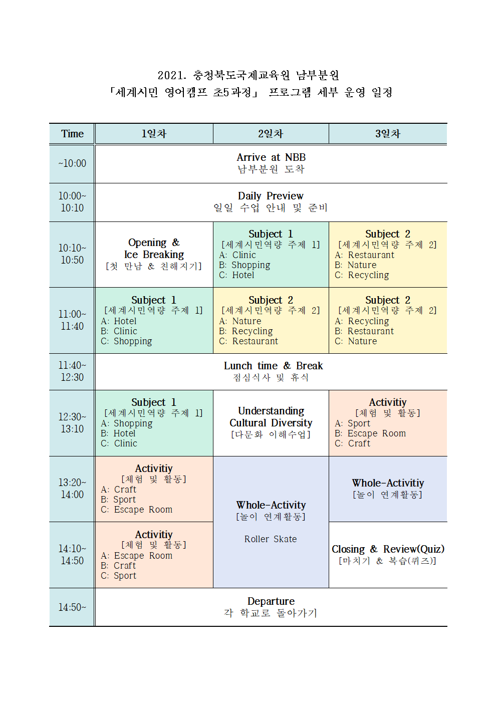 2021. 세계시민 영어캠프 초 5과정 통학형 프로그램 안내장002