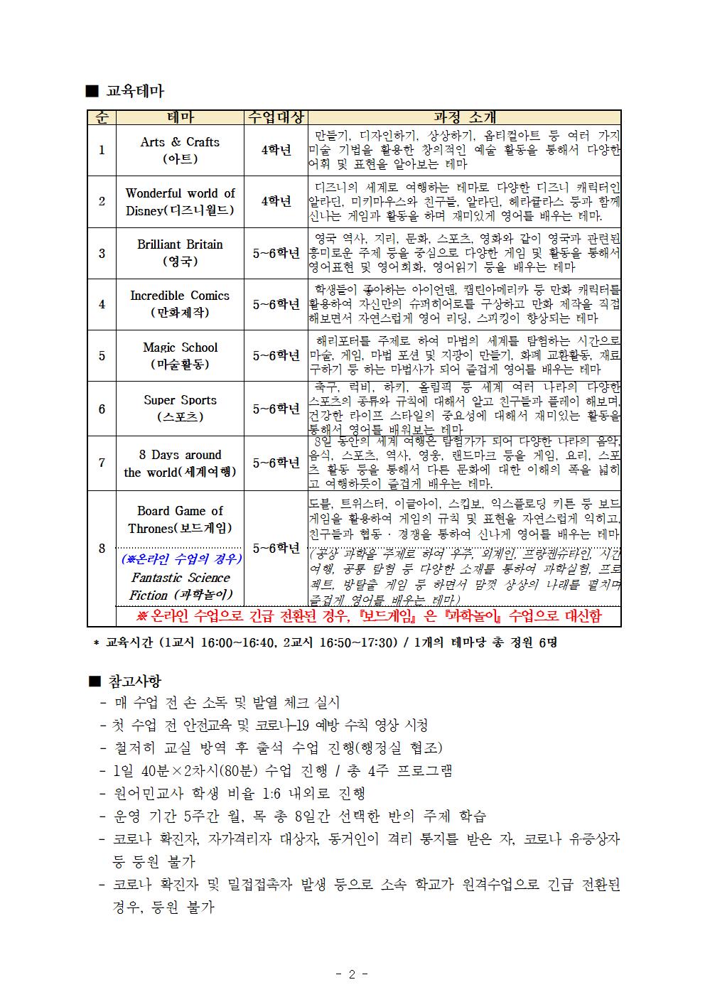 충청북도국제교육원 연수부_2021. 오프라인 테마영어회화과정 4기 안내002