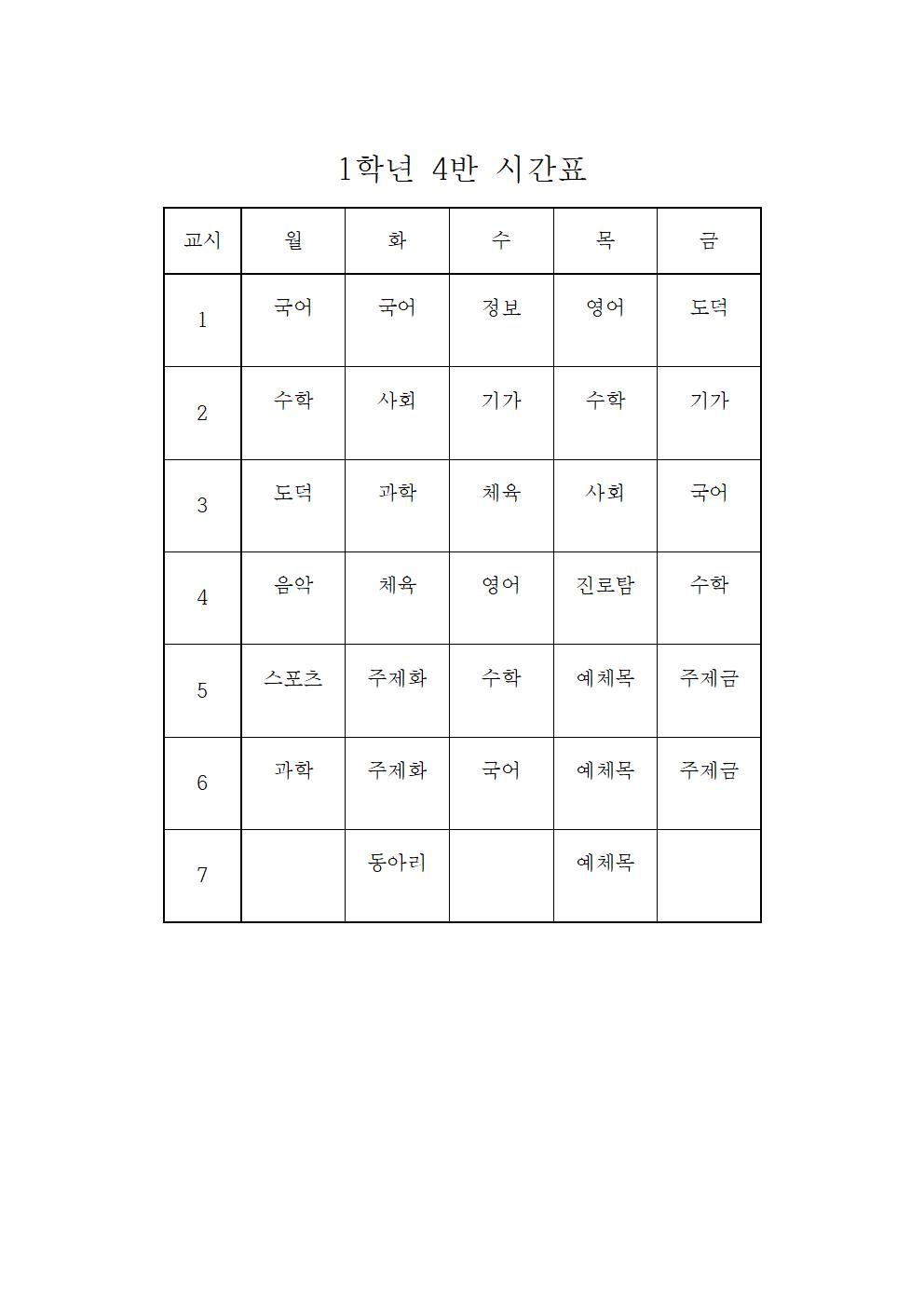 2021. 2학기 학급시간표(임시)(1)004