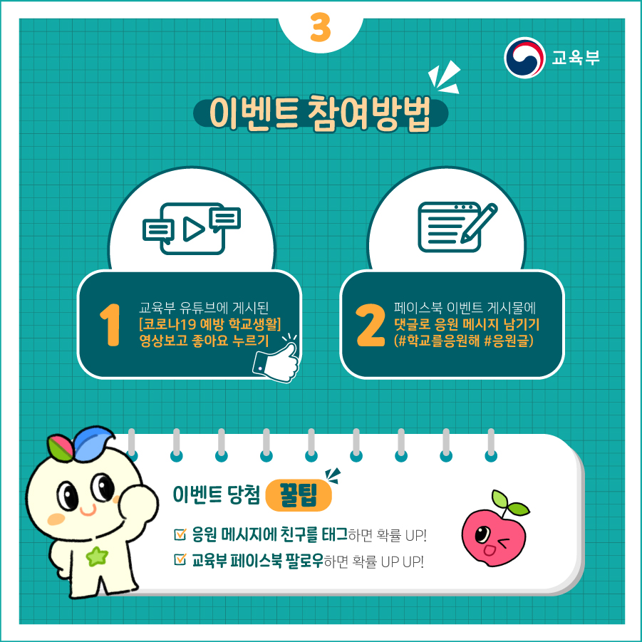 코로나19 예방 학교생활 교육영상 참여 이벤트(3)