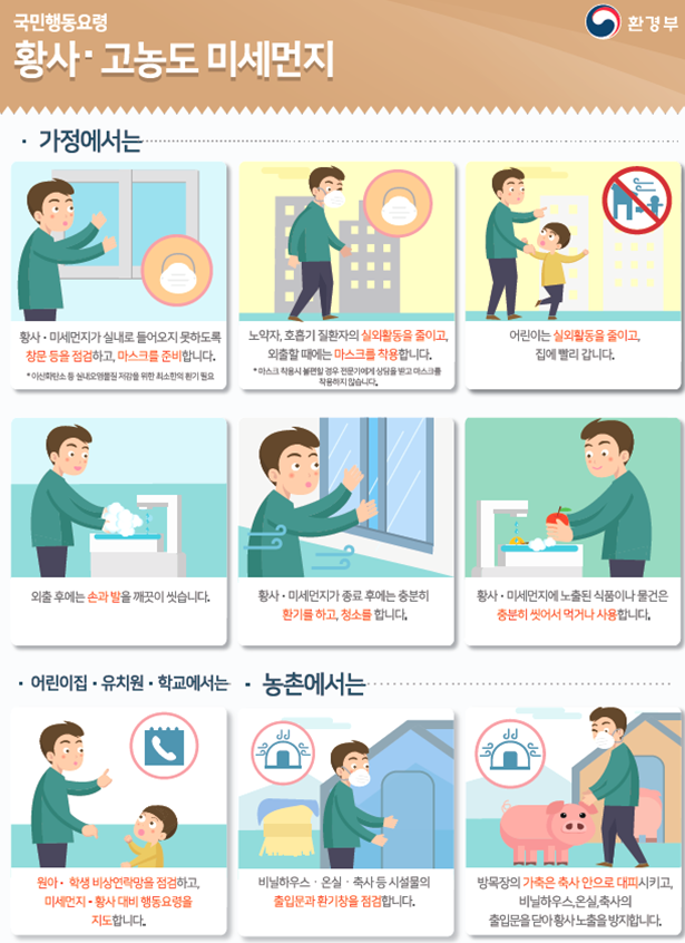 고농도미세먼지 국민행동요령(환경부)
