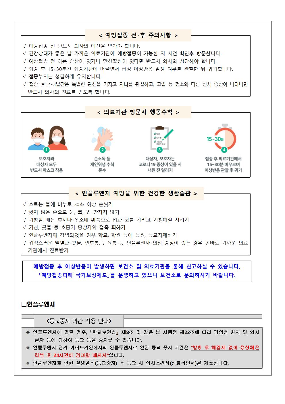 어린이 인플루엔자 무료 예방접종안내2