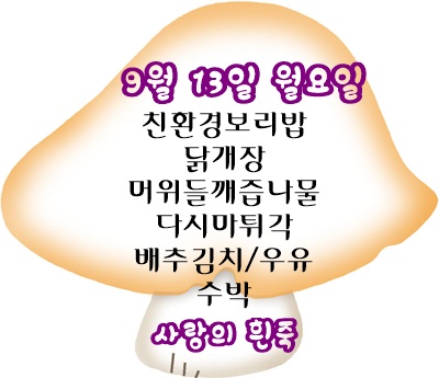 9월 13일 메뉴