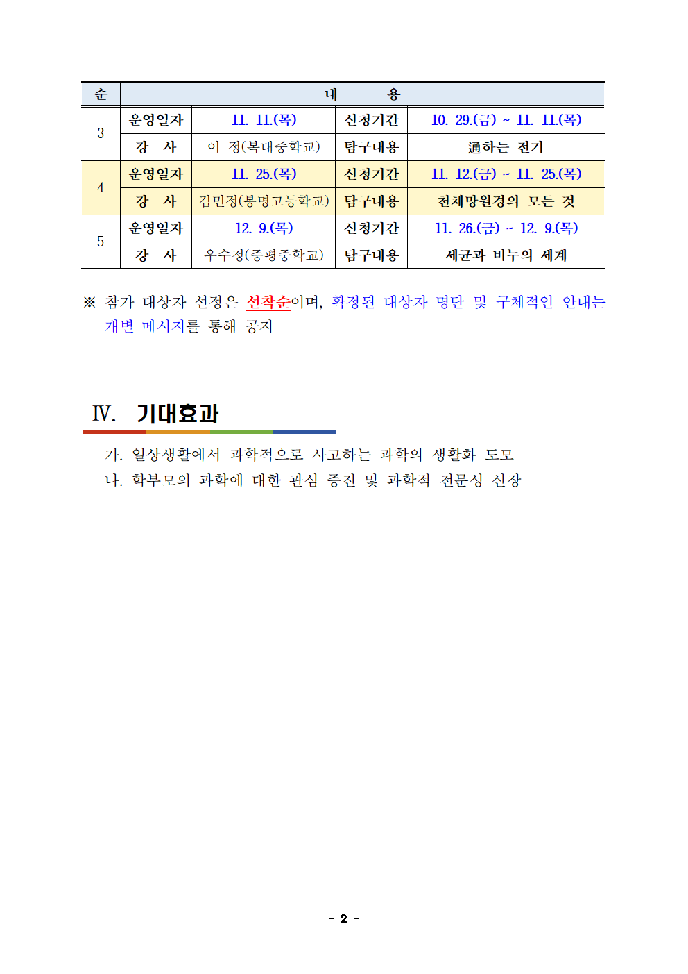 2021. 하반기 학부모 과학교실 운영 계획002