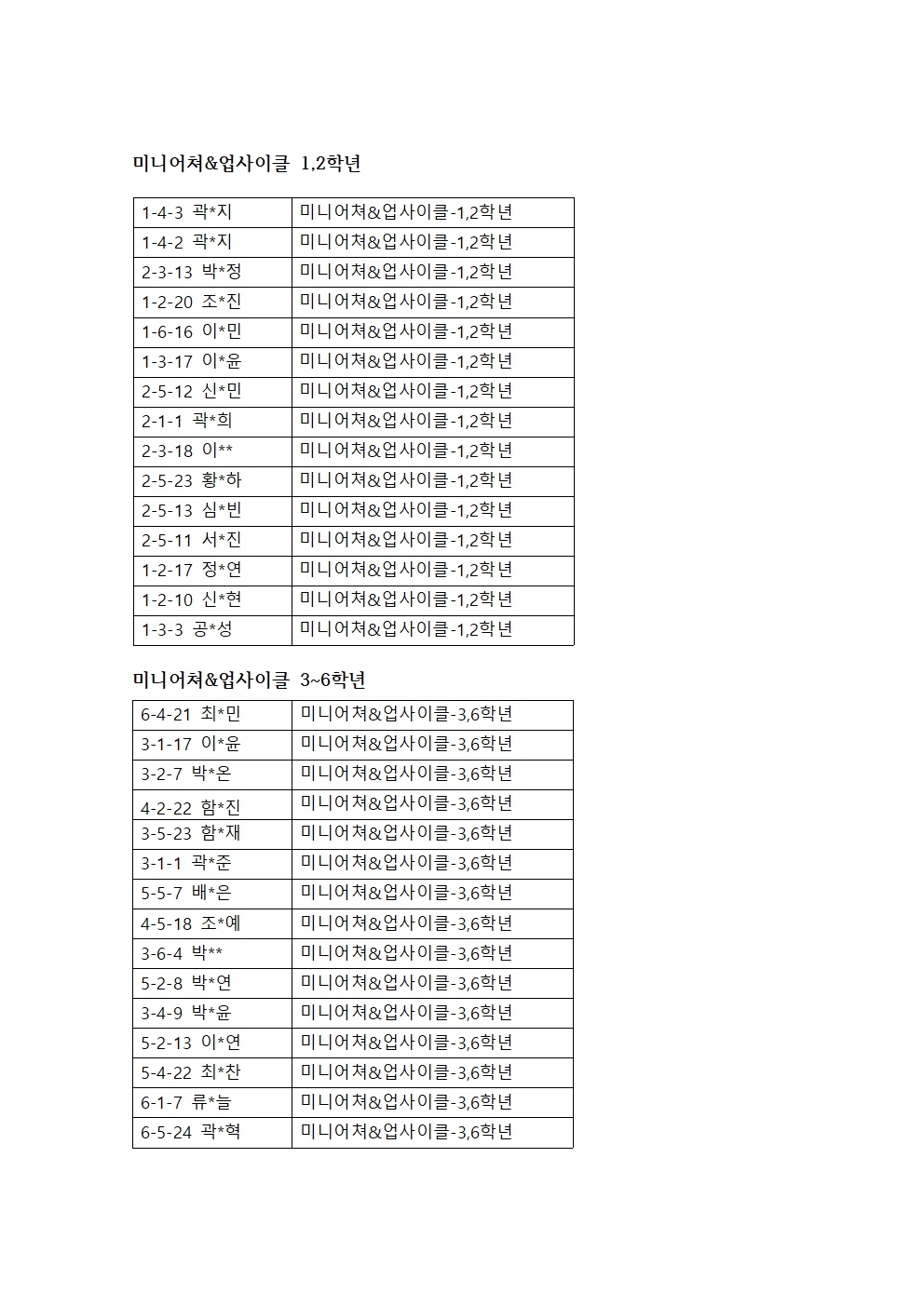 미니어쳐&업사이클 당첨자 명단001