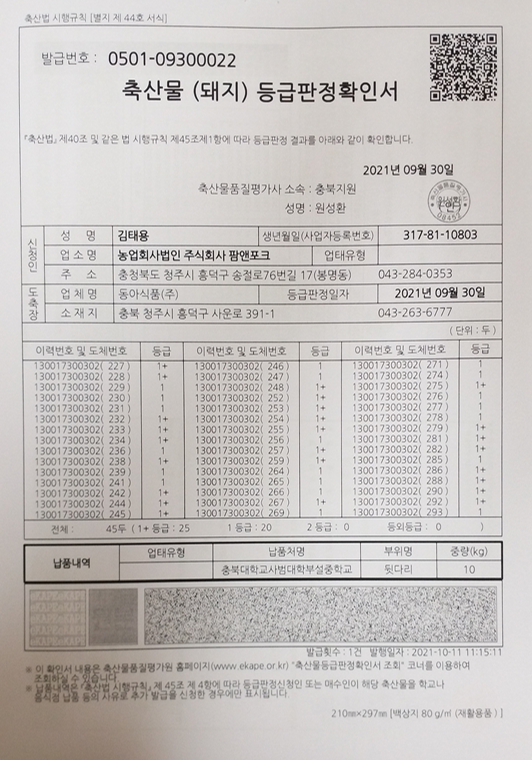 등급판정서