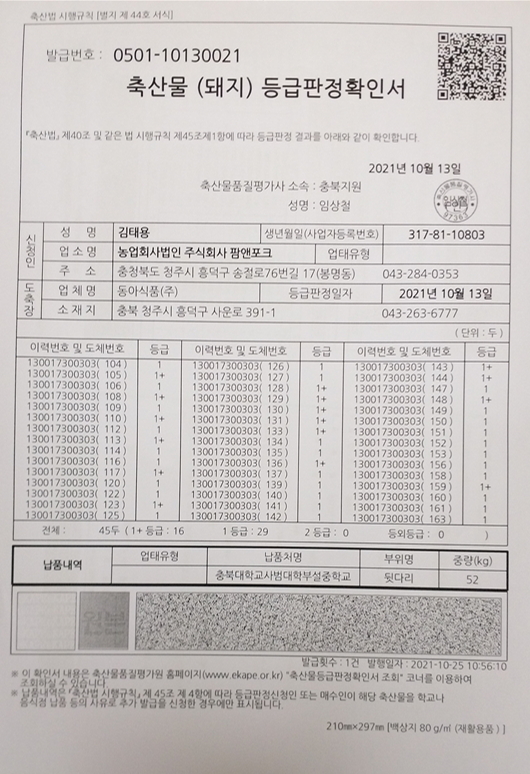 등급판정서