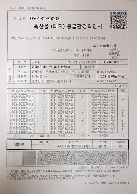 등급판정서