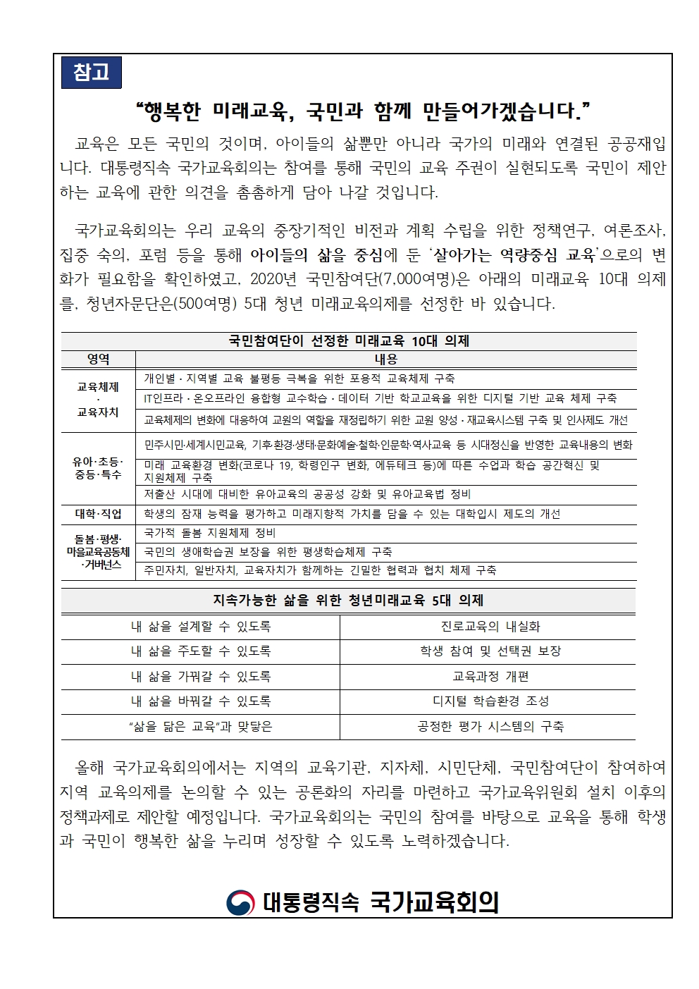 국가교육회의 국민참여단 모집 및 괴산지역 국민참여단 지역토론회 사전 설문조사 참여 안내002