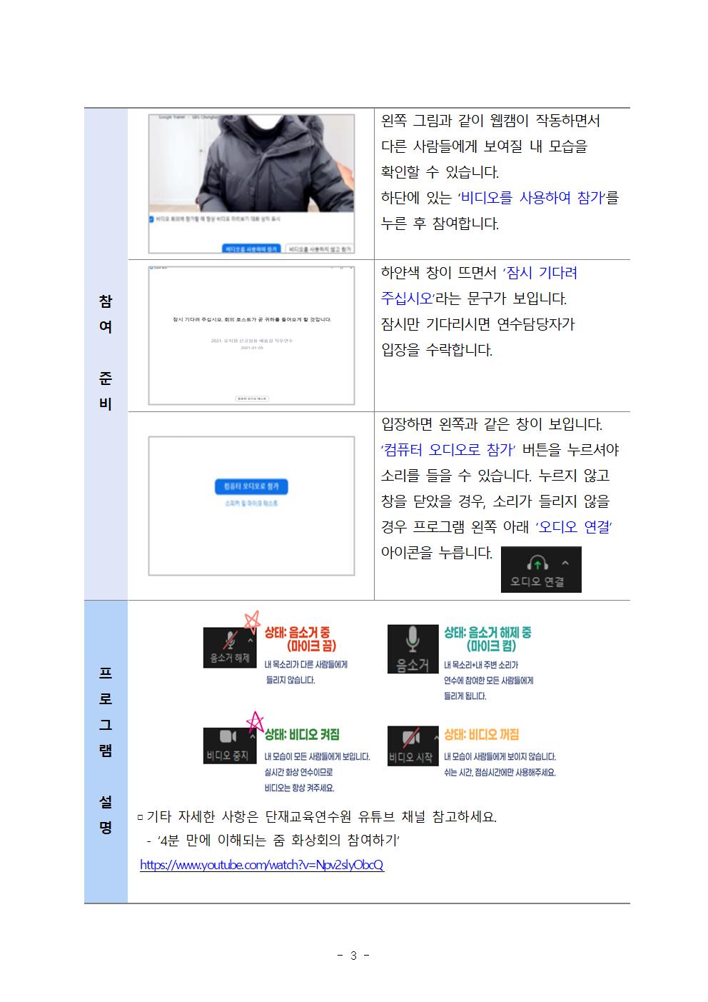 붙임 2021 유치원 학부모 온라인 연수 운영안내003