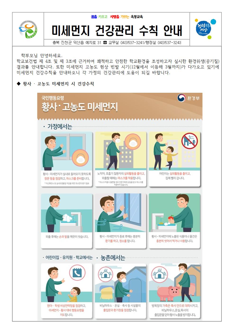 미세먼지 건강관리 수칙 안내001