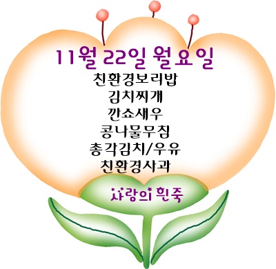 11월 22일 메뉴