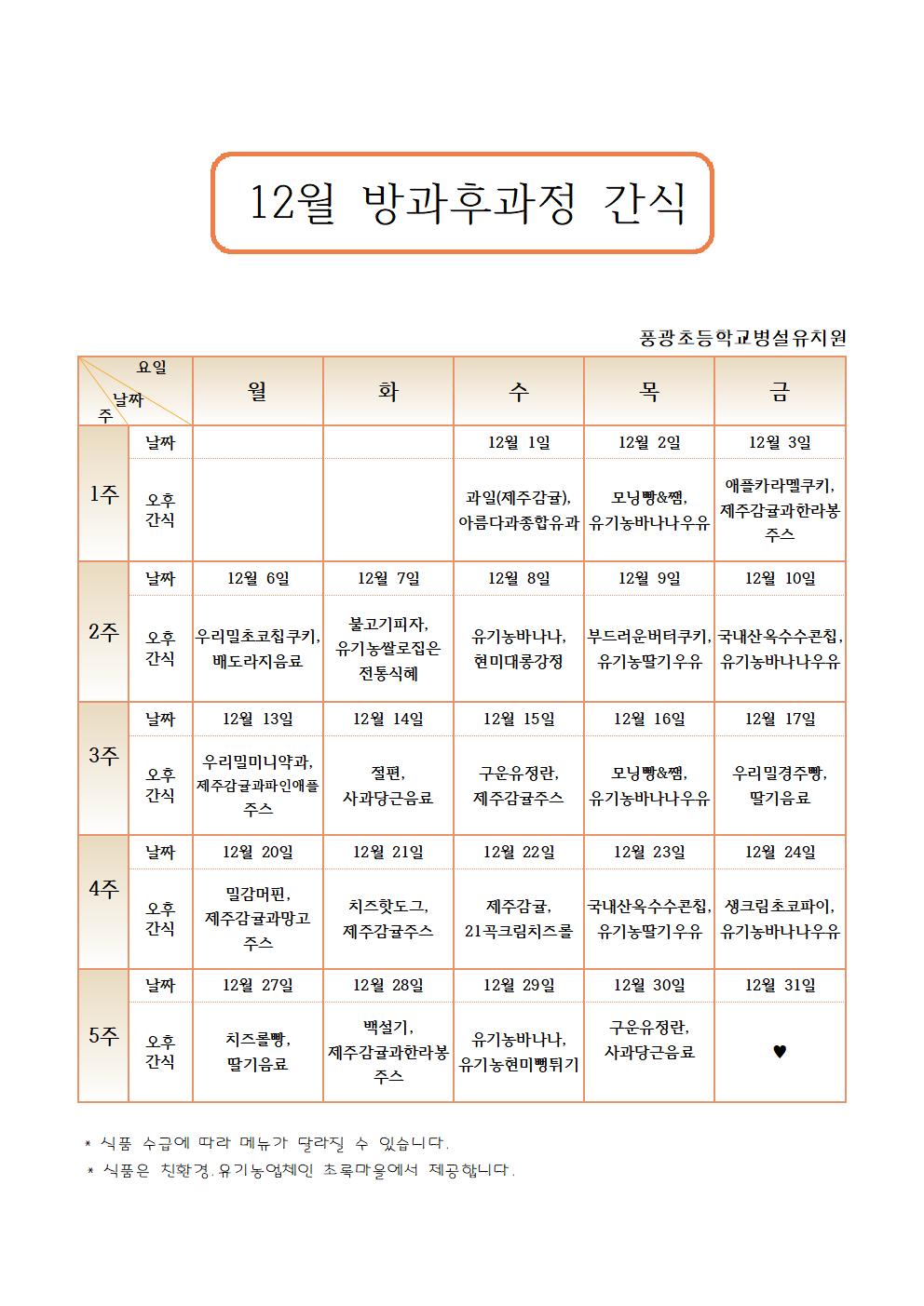 2021.12월 간식표