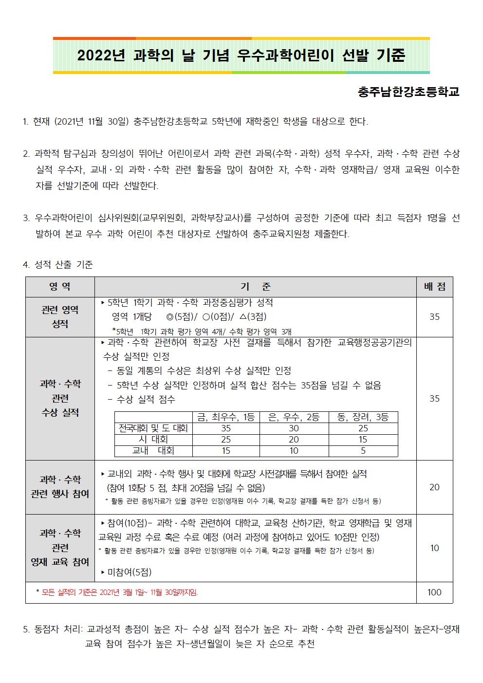 2022년 과학의 날 기념 우수과학어린이 선발 기준001