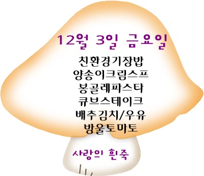 12월 3일 메뉴