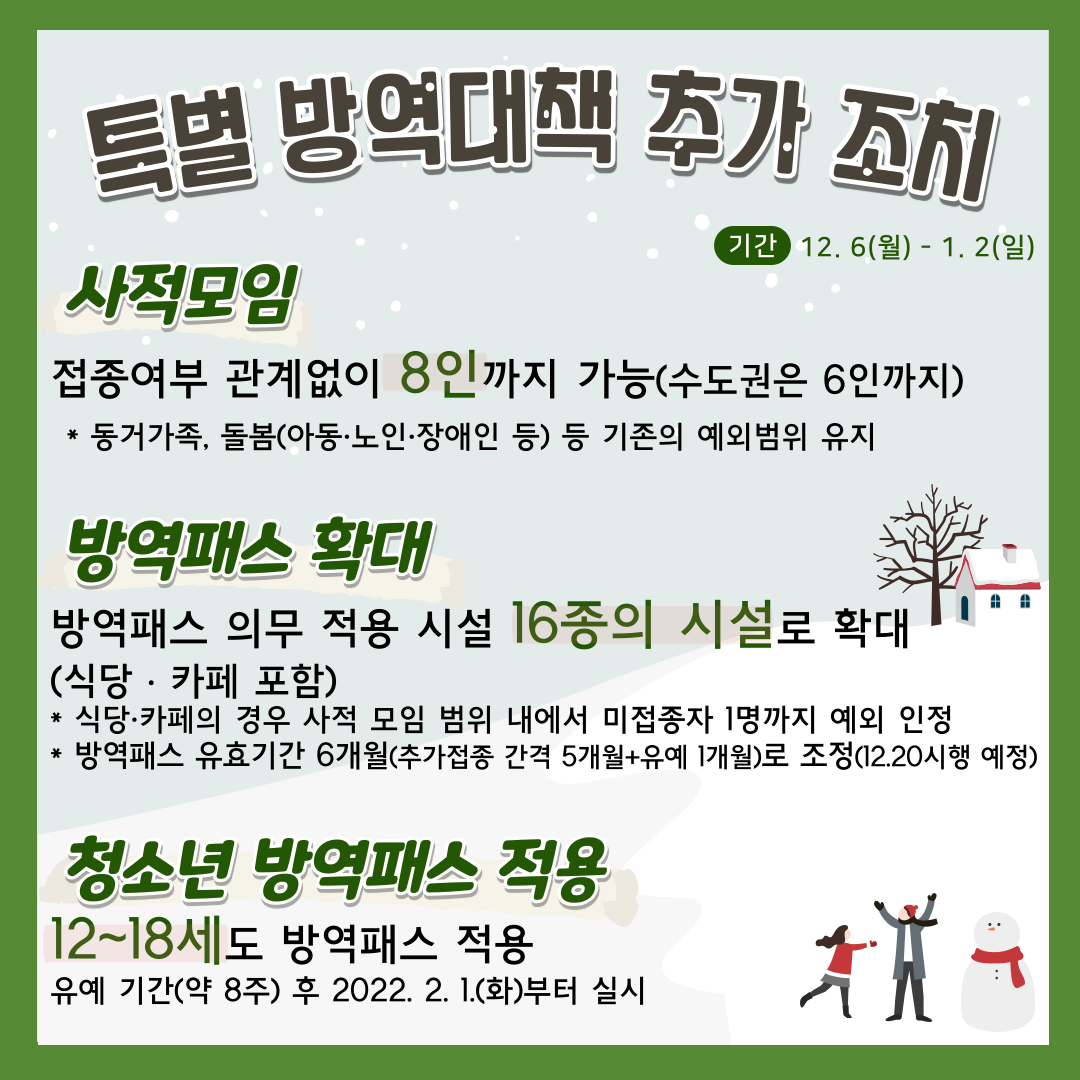 특별방역대칙 추가 조치