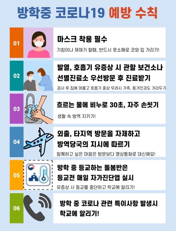 방학중 코로나19 예방수칙