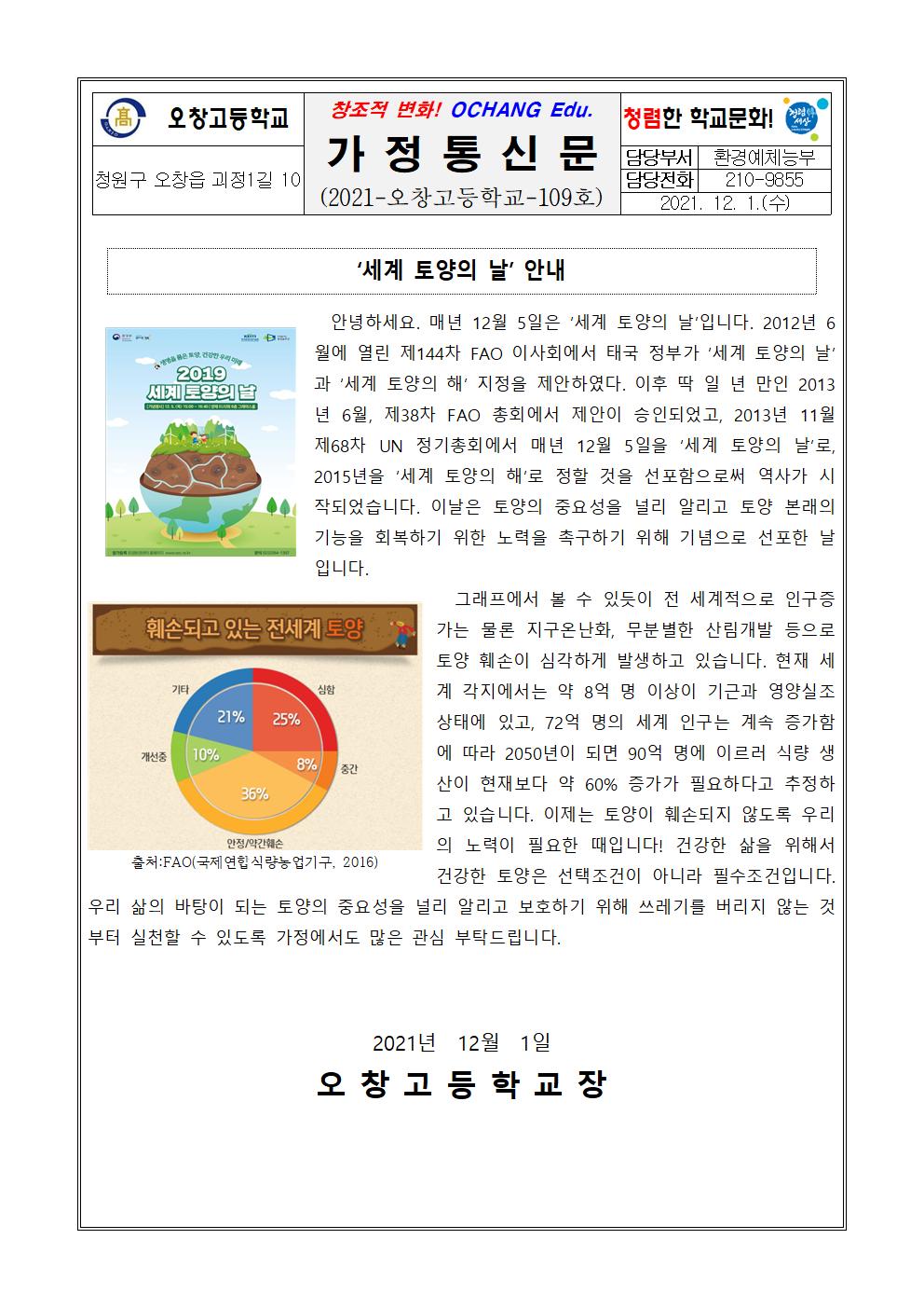 환경기념일 가정통신문(12월 5일 세계 토양의 날)001