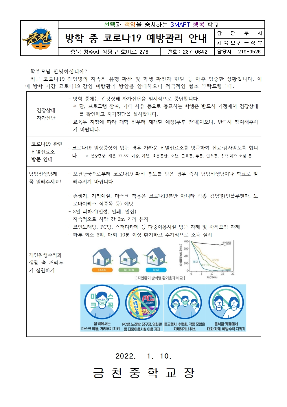 가정통신문(방학 중 코로나19 예방관리 안내)001