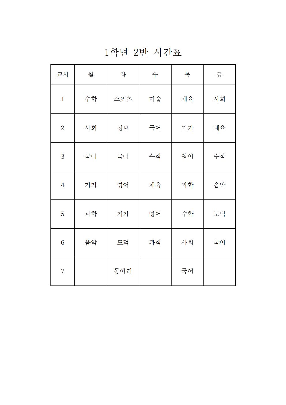 2022. 1학기 임시 학급시간표(1학년)002