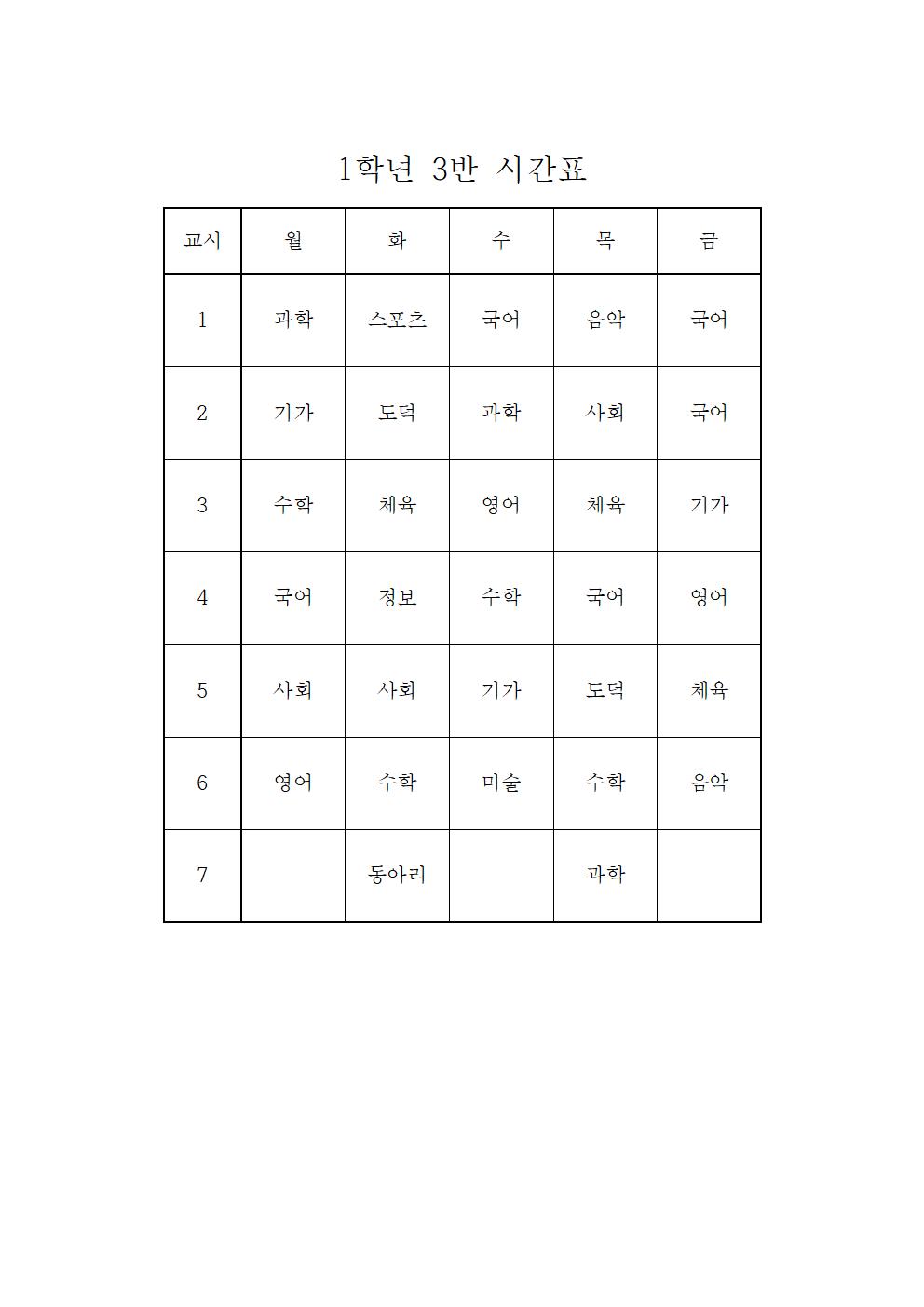 2022. 1학기 임시 학급시간표(1학년)003