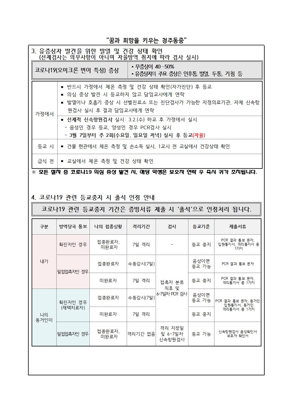 코로나19 예방을 위한 안전한 학교생활 안내 가정통신문002