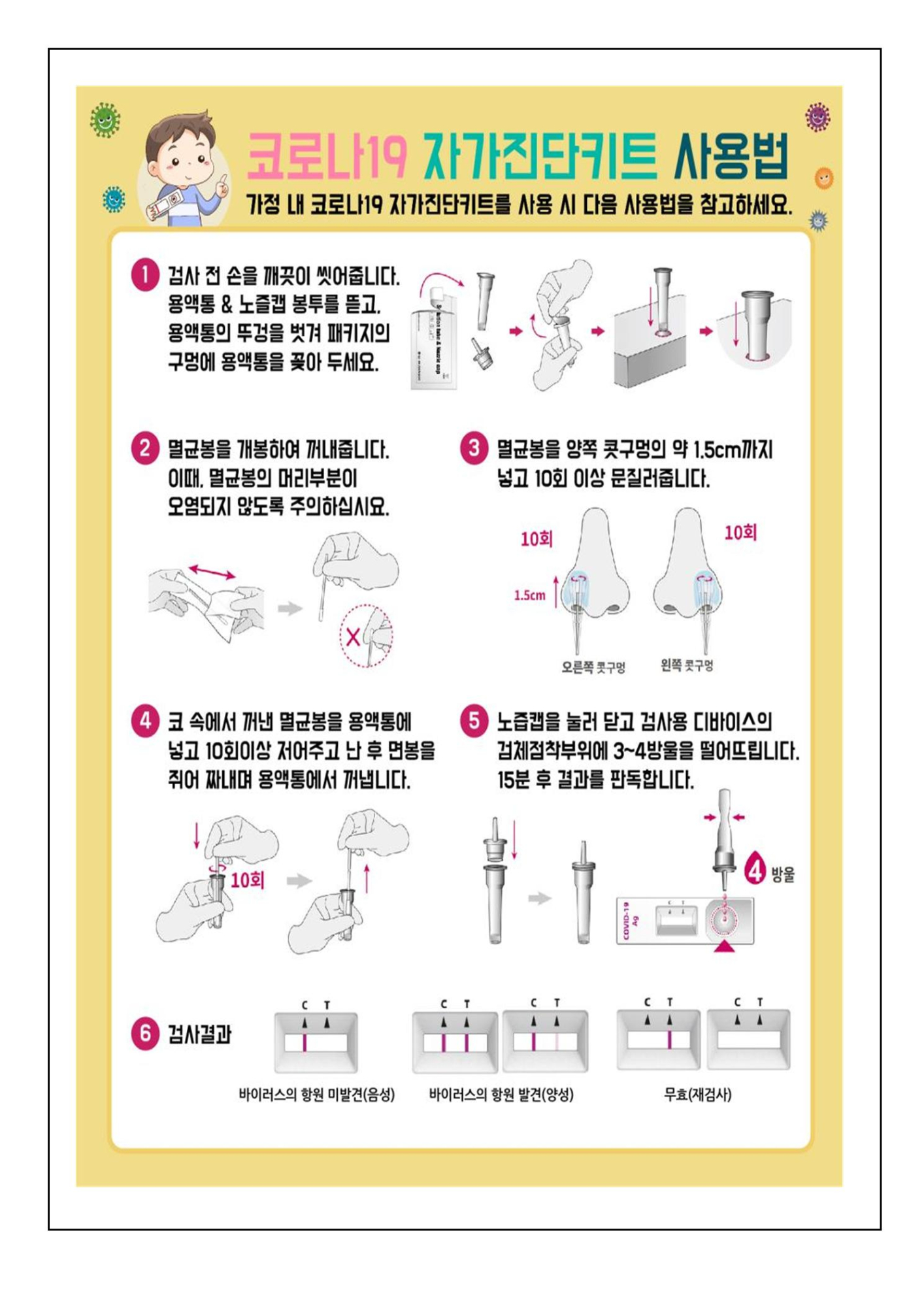 코로나19 자가진단키트 배부 및 사용방법 안내002