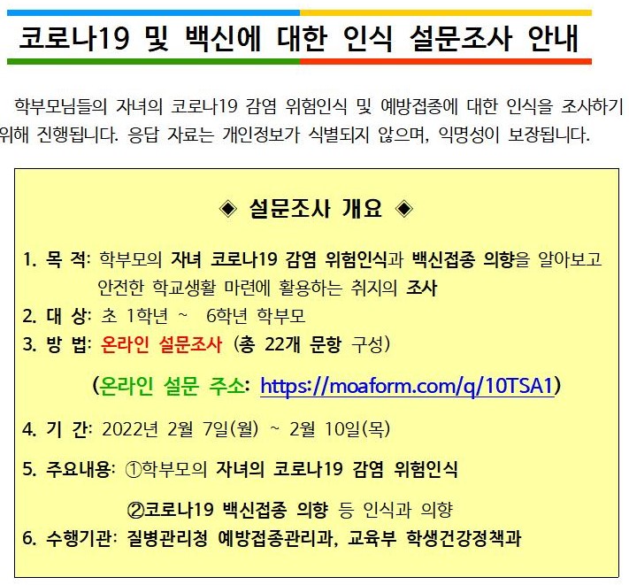 코로나19 및 백신에 대한 인식 설문조사 안내001