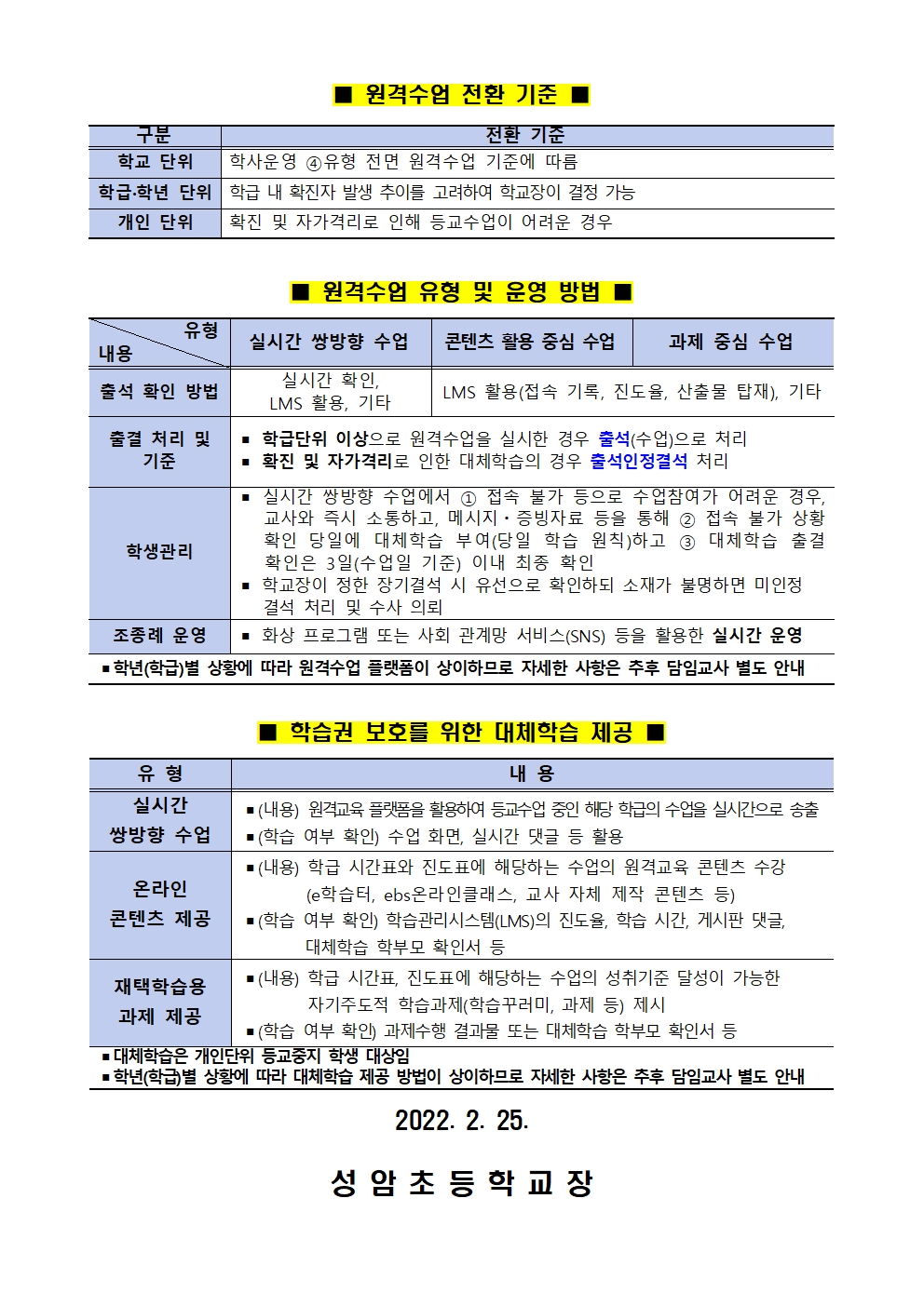 (가정통신문) 2022. 새 학년 등교 안내문002