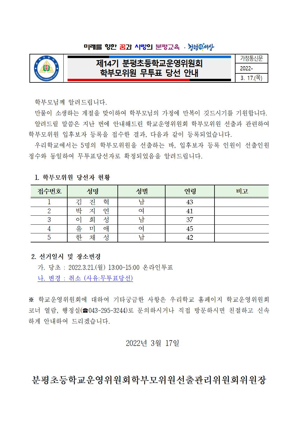 학부모위원입후보자약력 및 무투표실시_가정통신문001