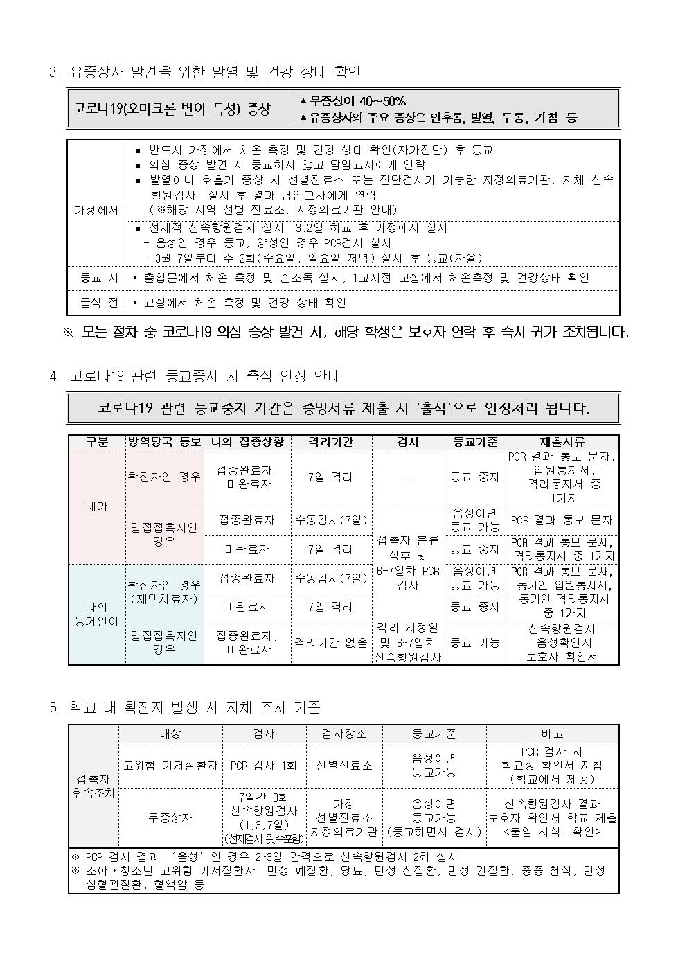 (가정통신문)코로나19 예방을 위한 안전한 학교생활 안내002