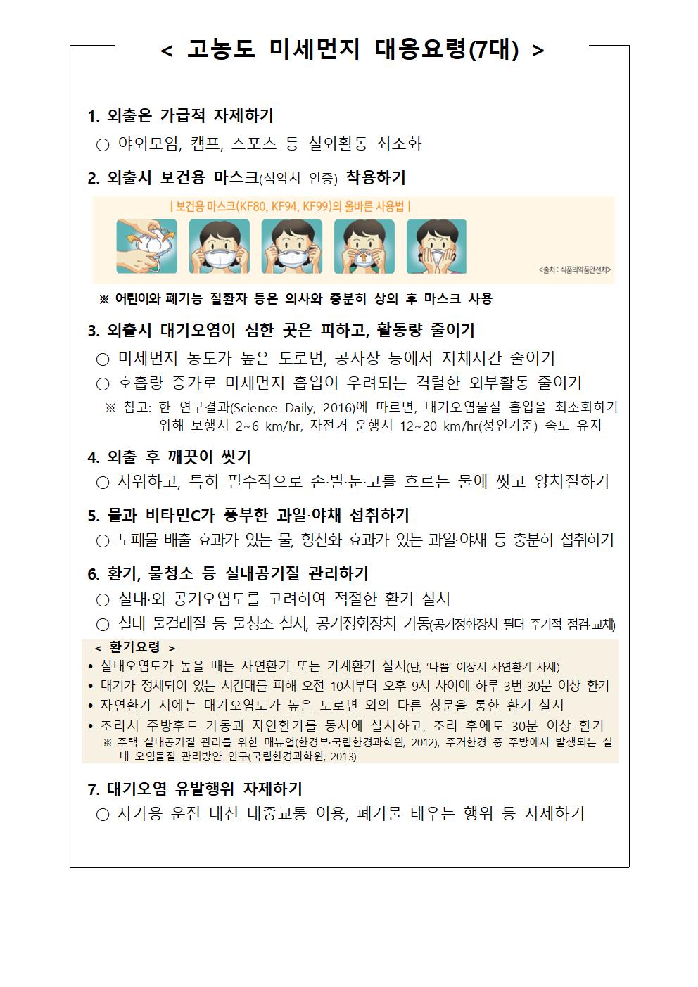 고농도 미세먼지 관련 사전 안내 가정통신문002