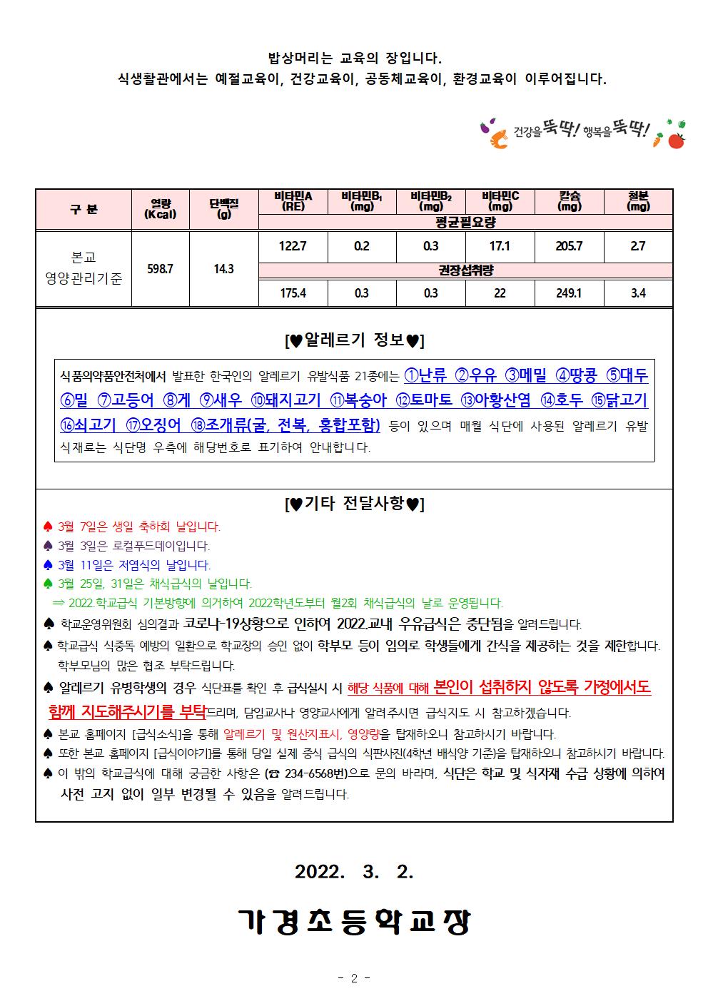 3월 식단표 및 식생활정보 안내 가정통신문002