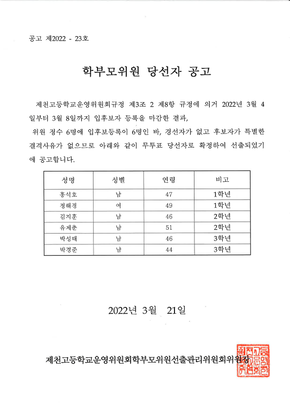 학부모위원 당선자 공고_1