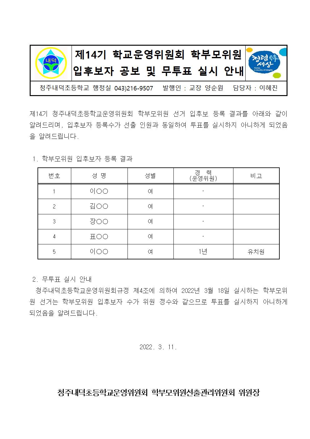 1-5학부모위원 입후보자 공보 및 무투표 실시 안내(가정통신문)001